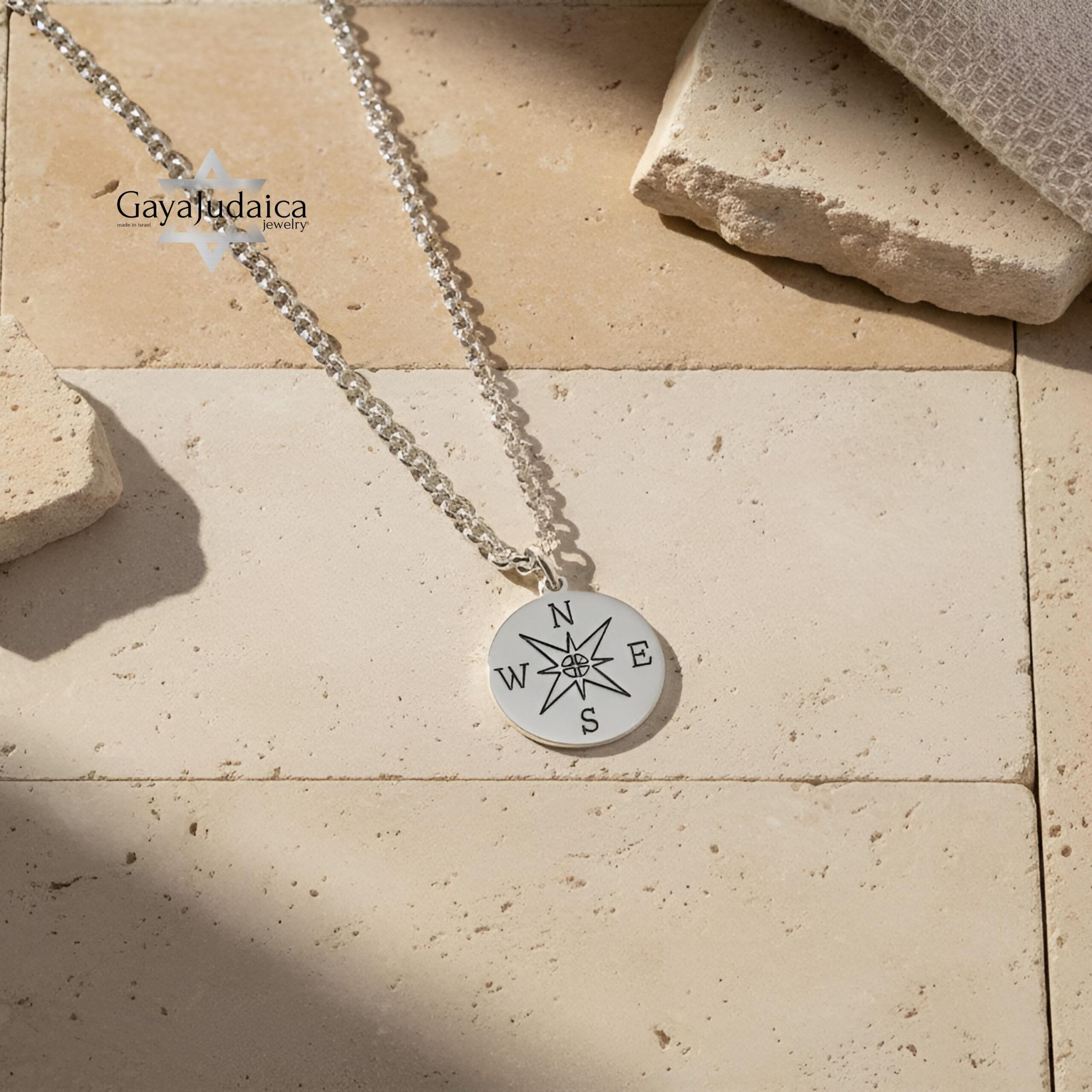 Engraved Compass Necklace — Personalized Travel Gift Engraved Compass Necklace — Personalized Travel Gift