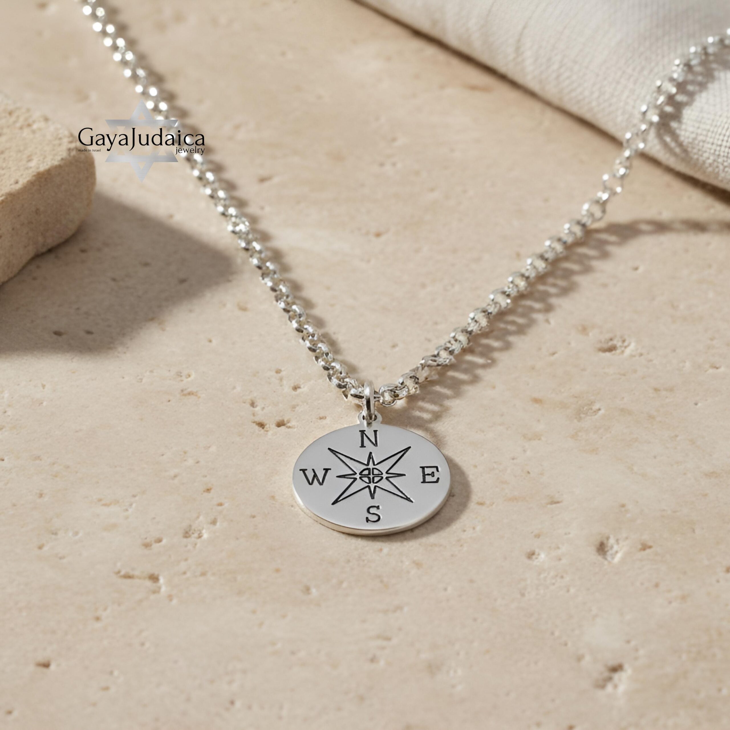 Engraved Compass Necklace — Personalized Travel Gift Engraved Compass Necklace — Personalized Travel Gift