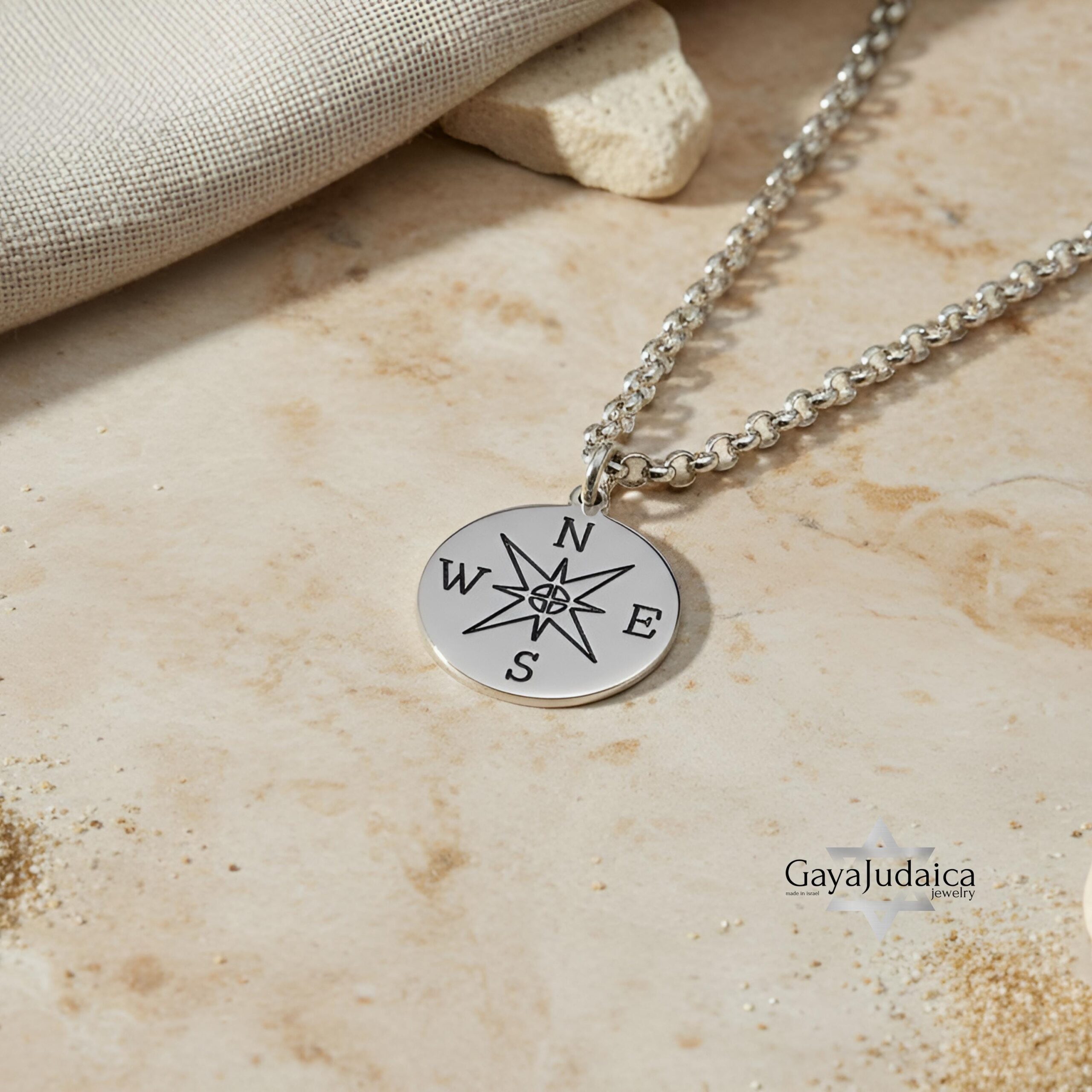 Engraved Compass Necklace — Personalized Travel Gift Engraved Compass Necklace — Personalized Travel Gift