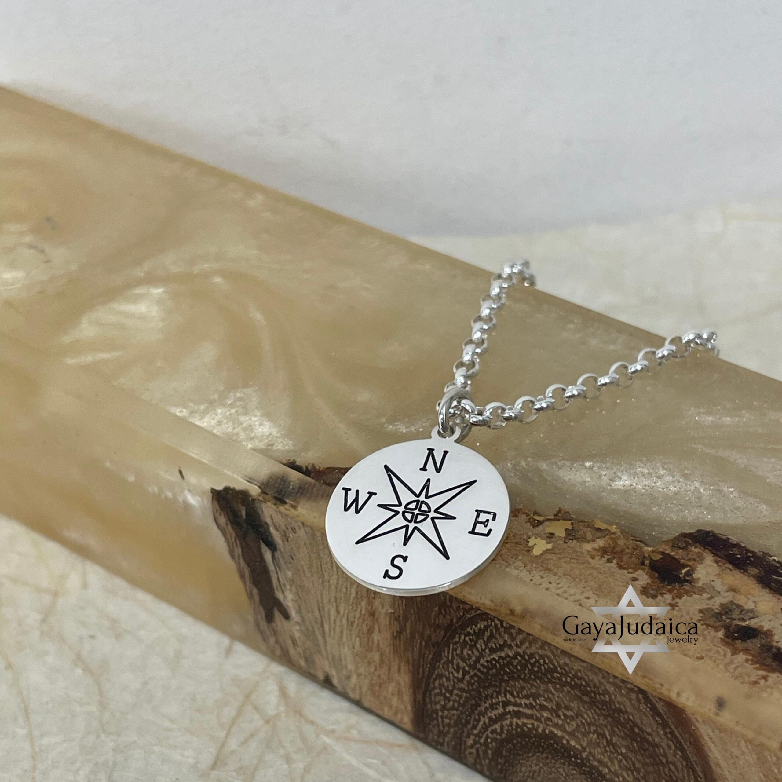 Engraved Compass Necklace — Personalized Travel Gift Engraved Compass Necklace — Personalized Travel Gift