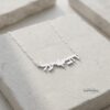 Custom Hebrew Two-Name Necklace with Dove — view 1