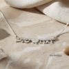 Custom Hebrew Two-Name Necklace with Dove — view 9