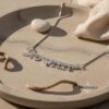 Custom Hebrew Two-Name Necklace with Dove — view 10