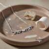 Custom Hebrew Two-Name Necklace with Dove — view 11