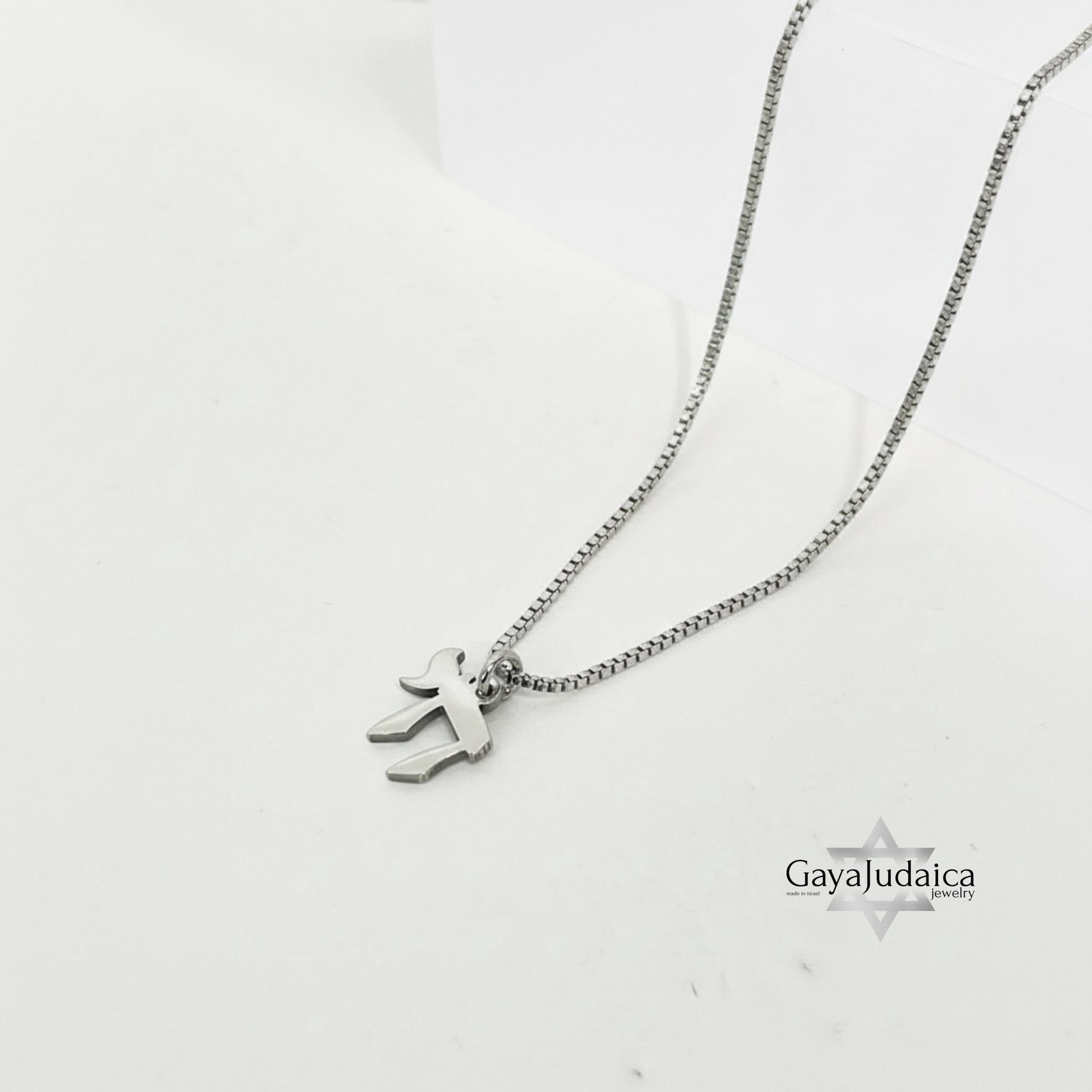 Mini Chai Necklace Stainless Steel — Hebrew Life Symbol Pendant Mini Chai Necklace Stainless Steel — Hebrew Life Symbol Pendant