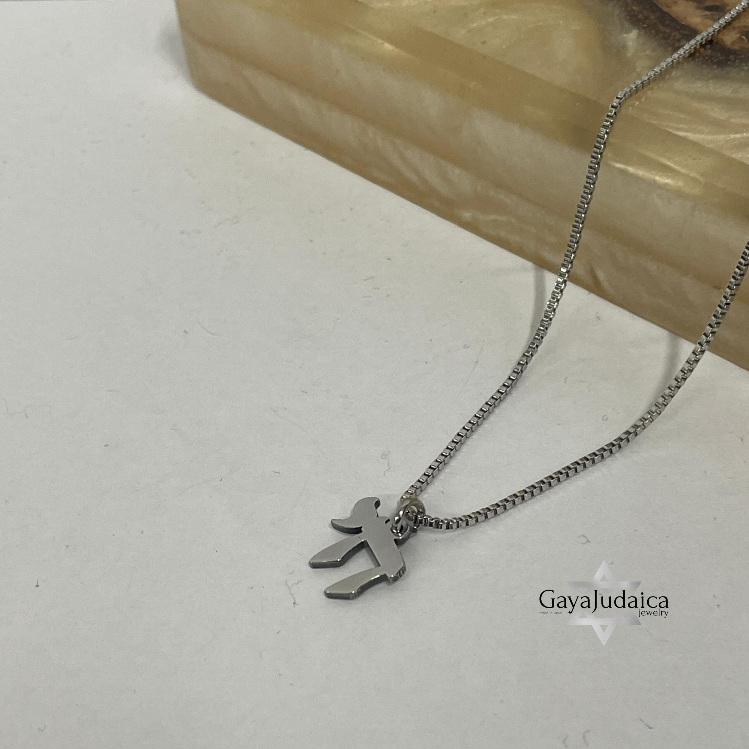 Mini Chai Necklace Stainless Steel — Hebrew Life Symbol Pendant Mini Chai Necklace Stainless Steel — Hebrew Life Symbol Pendant