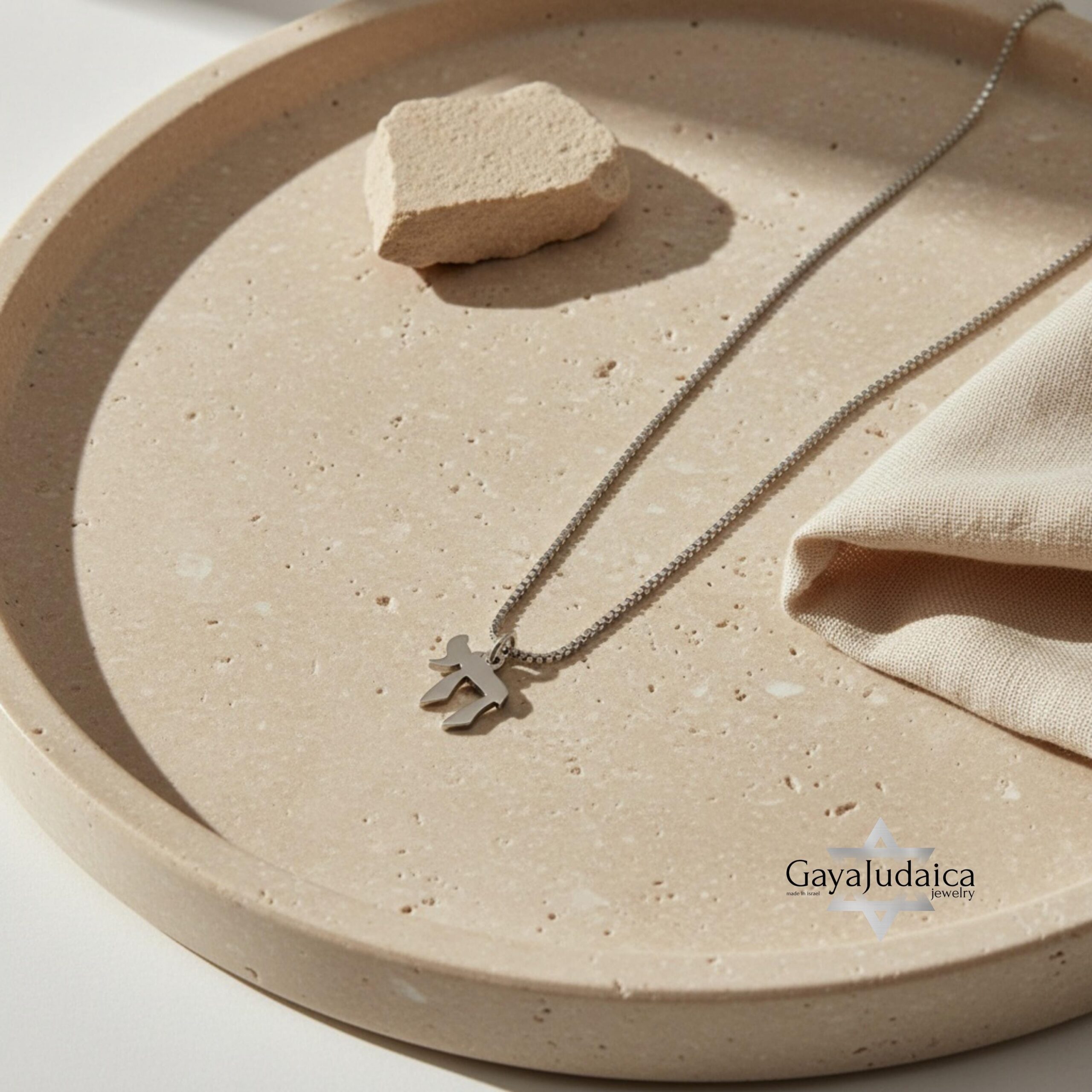 Mini Chai Necklace Stainless Steel — Hebrew Life Symbol Pendant Mini Chai Necklace Stainless Steel — Hebrew Life Symbol Pendant