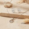 Hamsa Necklace and Earrings Set — Sterling Silver — view 1