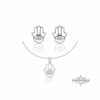 Hamsa Necklace and Earrings Set — Sterling Silver — view 2
