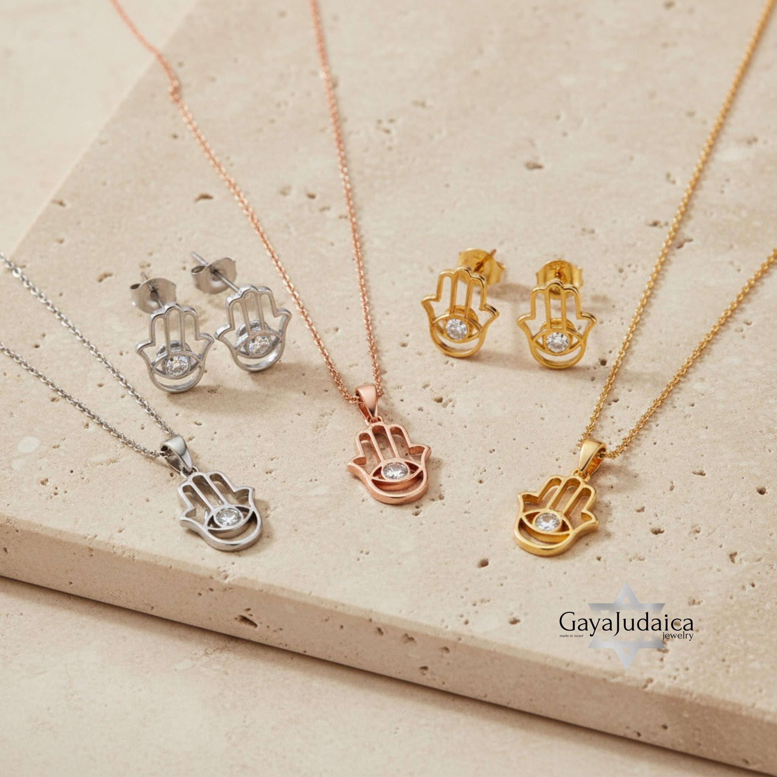 Hamsa Necklace and Earrings Set — Sterling Silver Evil Eye Protection Jewelry Hamsa Necklace and Earrings Set — Sterling Silver Evil Eye Protection Jewelry