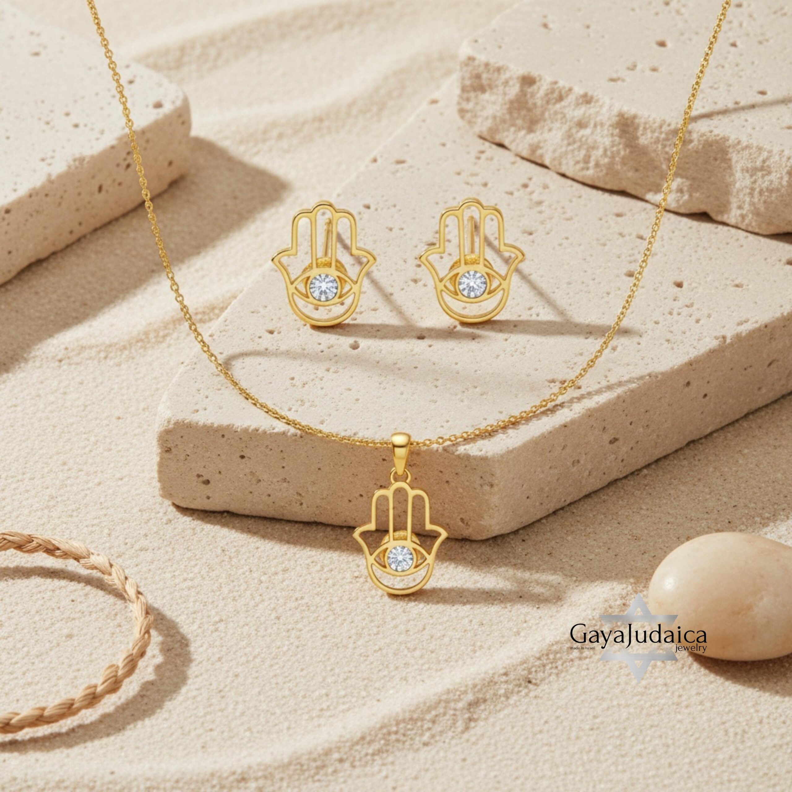 Hamsa Necklace and Earrings Set — Sterling Silver Evil Eye Protection Jewelry Hamsa Necklace and Earrings Set — Sterling Silver Evil Eye Protection Jewelry
