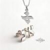 Hebrew Letter Earrings and Necklace Set — view 2