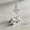 Hebrew Letter Earrings and Necklace Set — view 7