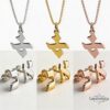 Hebrew Letter Earrings and Necklace Set — view 11