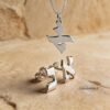 Hebrew Letter Earrings and Necklace Set — view 12
