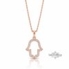 Hamsa Necklace with Zirconia — view 4