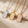 Custom Hebrew Double Tag Necklace — view 6