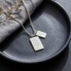 Custom Hebrew Double Tag Necklace — view 11