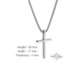 3D Cross Pendant Necklace Stainless Steel — detail view, handmade in Israel