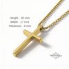 3D Cross Pendant Necklace Stainless Steel — close-up, handmade in Israel