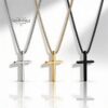 3D Cross Pendant Necklace Stainless Steel — styled lifestyle, handmade in Israel