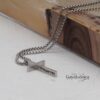 3D Cross Pendant Necklace Stainless Steel — additional view, handmade in Israel