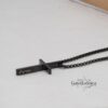 3D Cross Pendant Necklace Stainless Steel — close-up detail, handmade in Israel