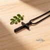 3D Cross Pendant Necklace Stainless Steel — plate composition, handmade in Israel