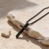 3D Cross Pendant Necklace Stainless Steel — gift box presentation, handmade in Israel