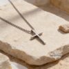 3D Cross Pendant Necklace Stainless Steel — extra view 17, handmade in Israel