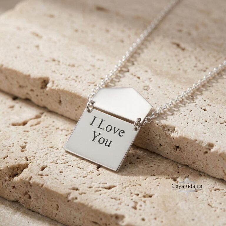 Personalized Envelope Hidden-Message Necklace — view 1