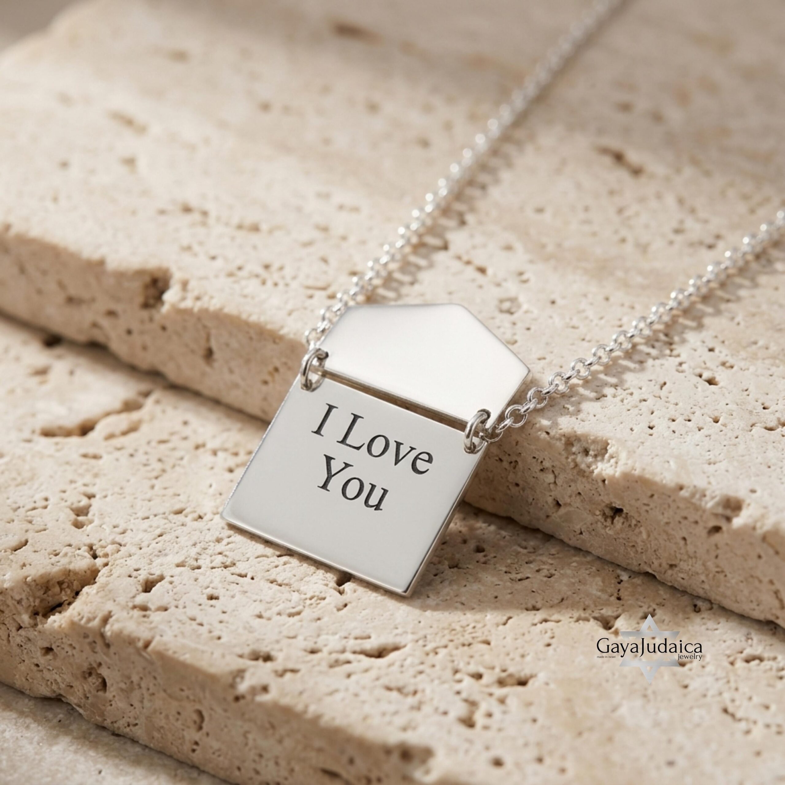 Personalized Envelope Hidden-Message Necklace — Sterling Silver Letter Pendant Personalized Envelope Hidden-Message Necklace — Sterling Silver Letter Pendant