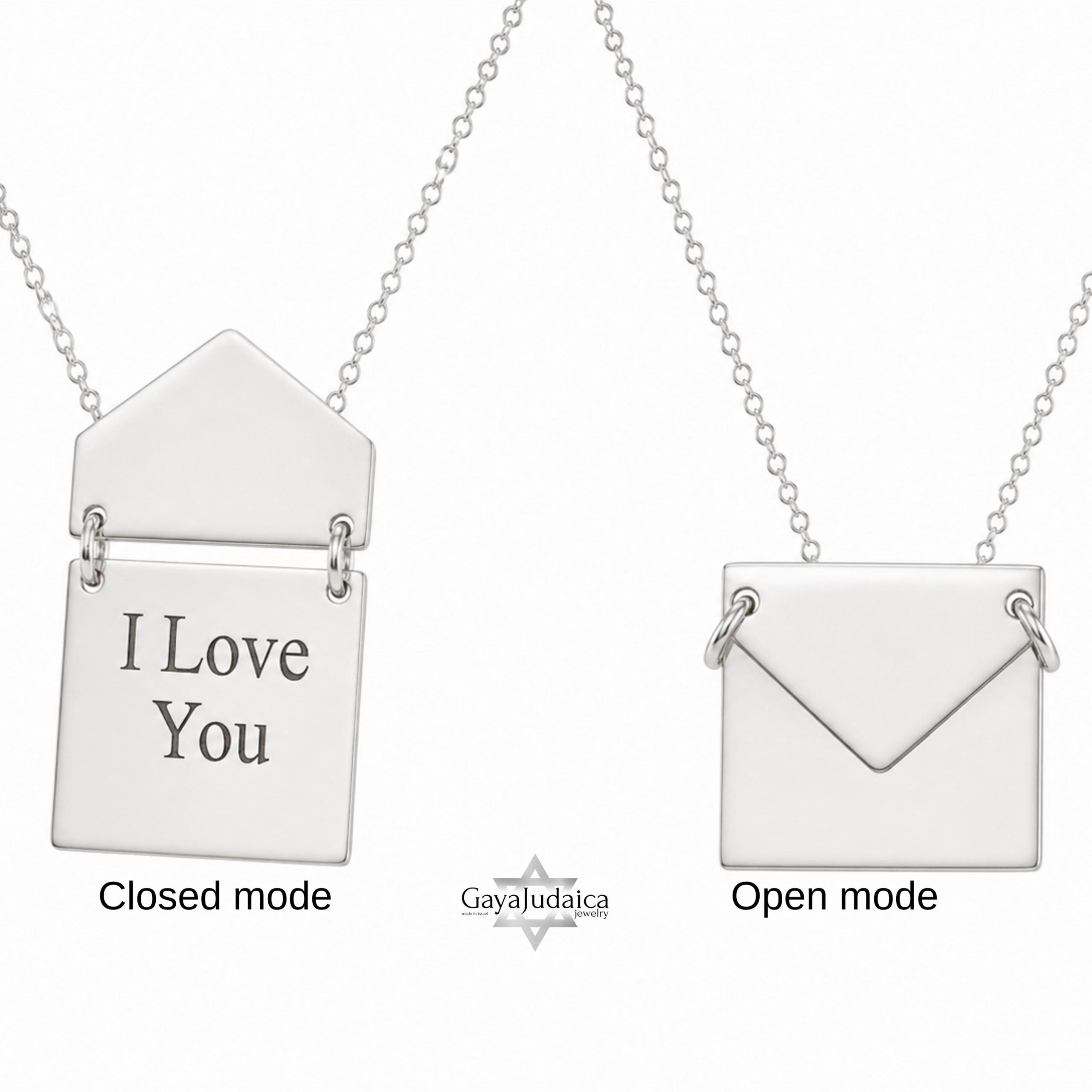 Personalized Envelope Hidden-Message Necklace — Sterling Silver Letter Pendant Personalized Envelope Hidden-Message Necklace — Sterling Silver Letter Pendant