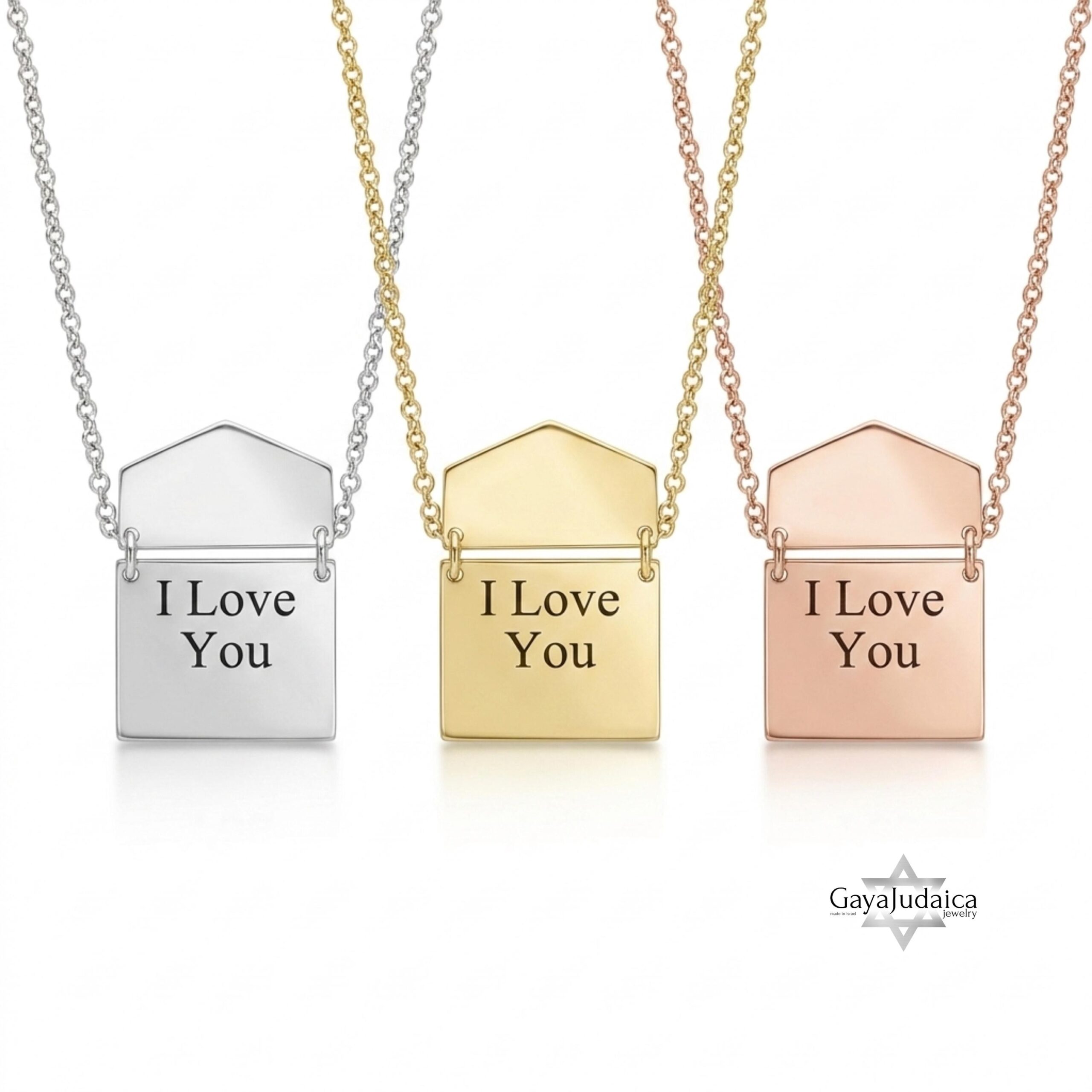 Personalized Envelope Hidden-Message Necklace — Sterling Silver Letter Pendant Personalized Envelope Hidden-Message Necklace — Sterling Silver Letter Pendant