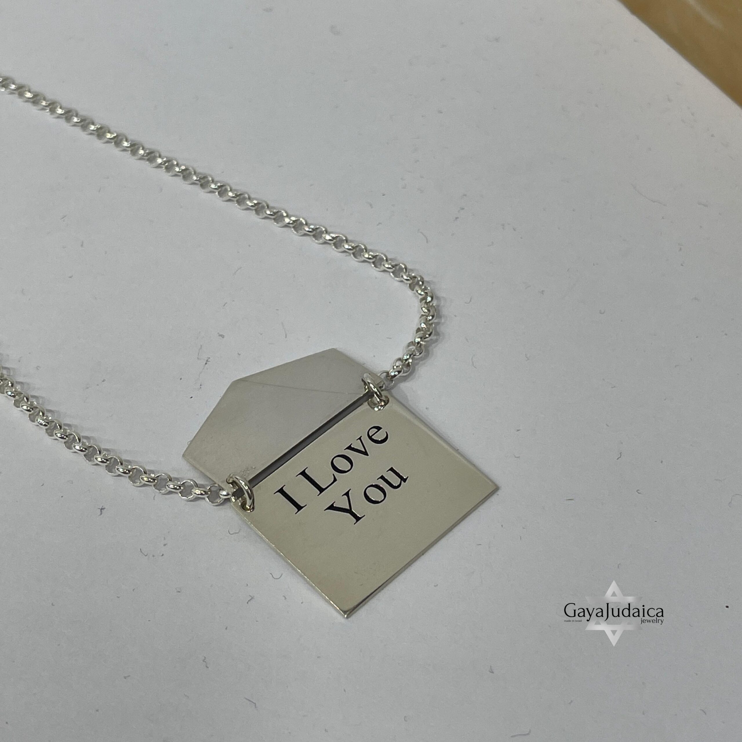 Personalized Envelope Hidden-Message Necklace — Sterling Silver Letter Pendant Personalized Envelope Hidden-Message Necklace — Sterling Silver Letter Pendant