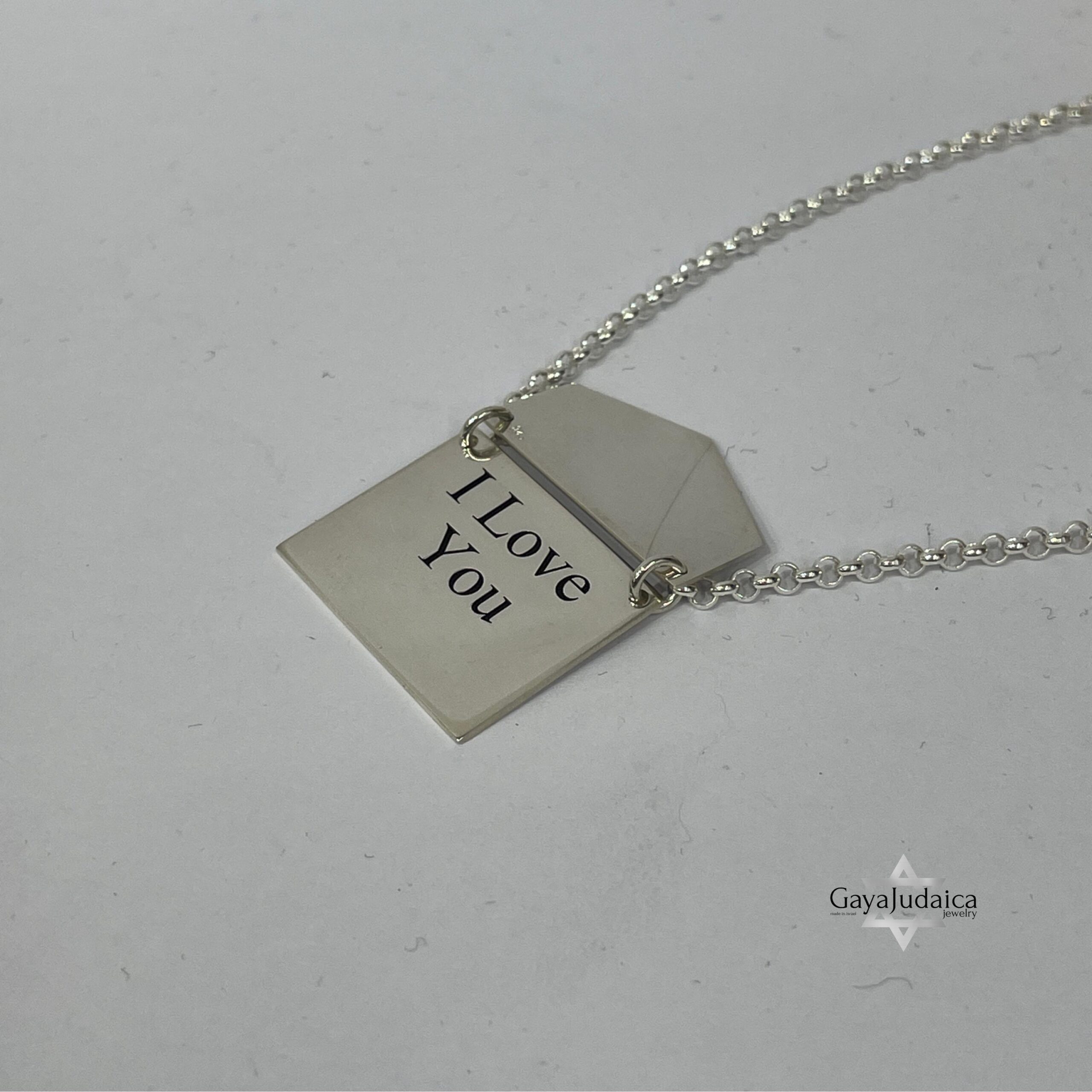 Personalized Envelope Hidden-Message Necklace — Sterling Silver Letter Pendant Personalized Envelope Hidden-Message Necklace — Sterling Silver Letter Pendant