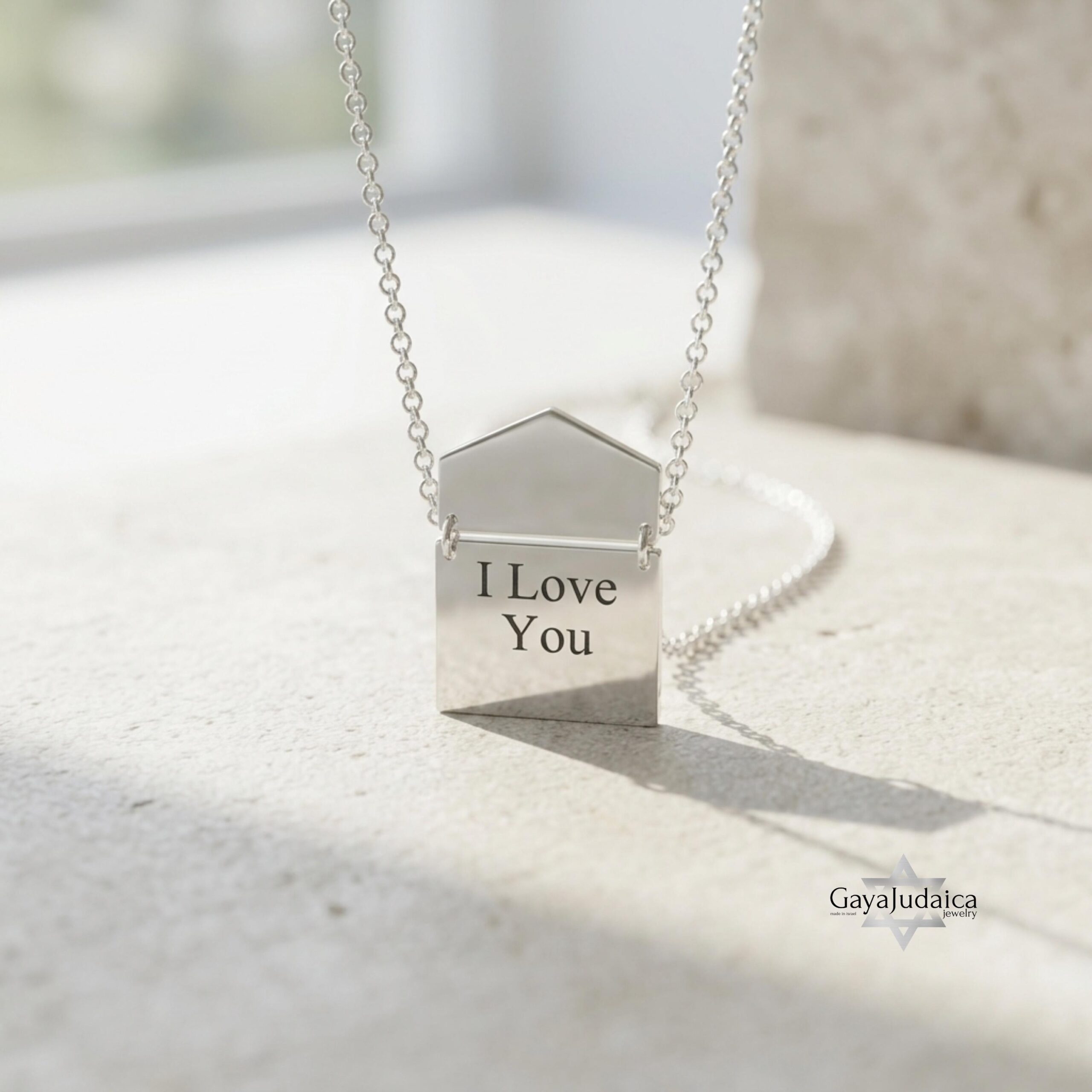 Personalized Envelope Hidden-Message Necklace — Sterling Silver Letter Pendant Personalized Envelope Hidden-Message Necklace — Sterling Silver Letter Pendant