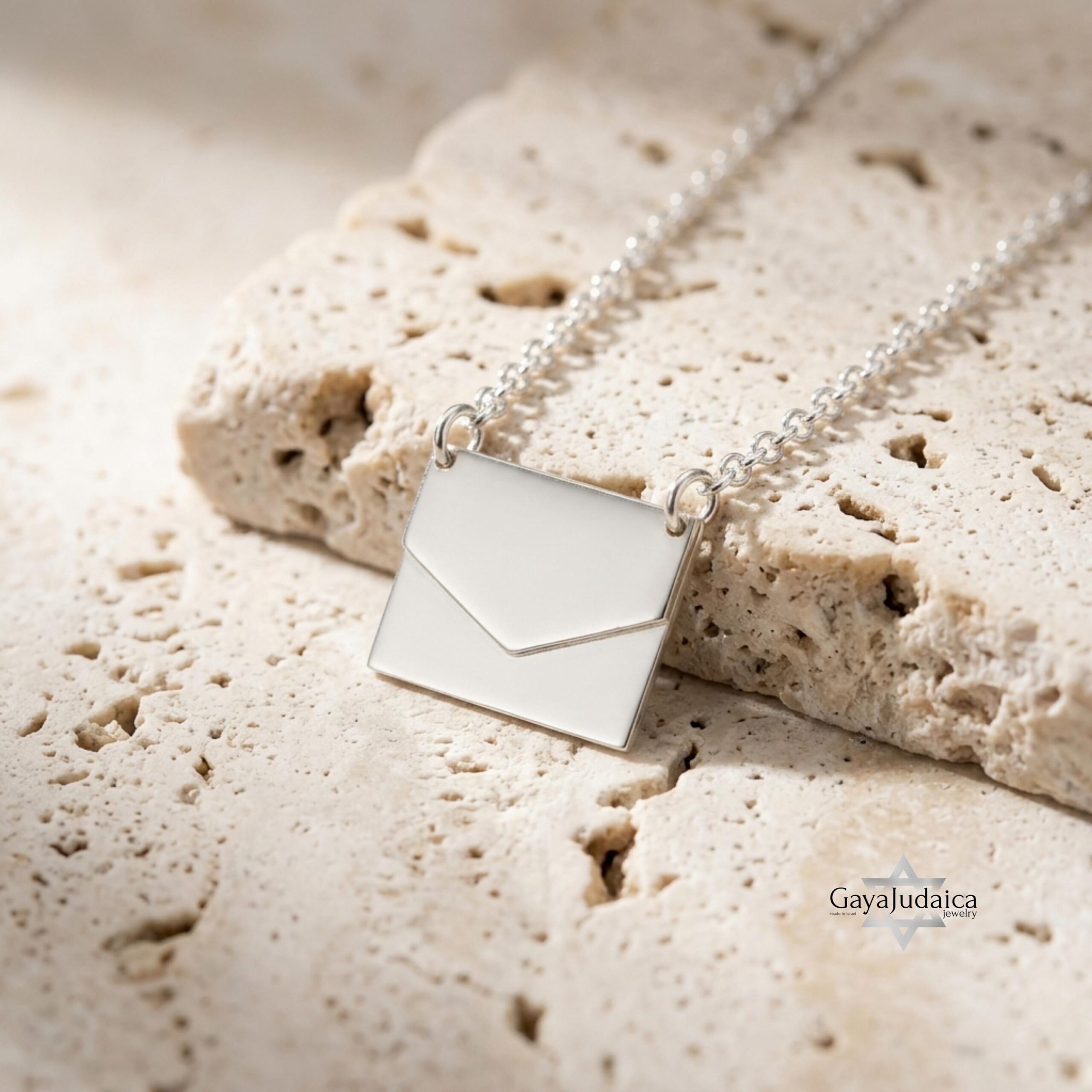 Personalized Envelope Hidden-Message Necklace — Sterling Silver Letter Pendant Personalized Envelope Hidden-Message Necklace — Sterling Silver Letter Pendant