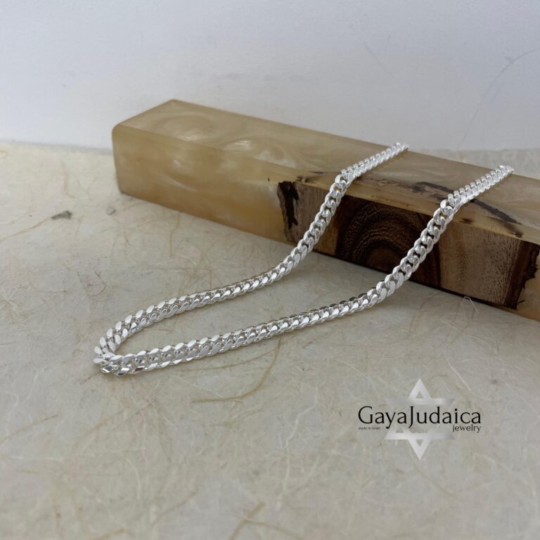 925 Sterling Silver Cuban Link Chain Mens — main photo, handmade in Israel
