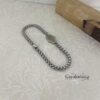 Blackened Silver Hamsa Bracelet Mens — detail view, handmade in Israel