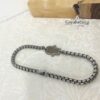 Blackened Silver Hamsa Bracelet Mens — alternate angle, handmade in Israel