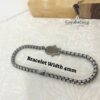 Blackened Silver Hamsa Bracelet Mens — close-up detail, handmade in Israel