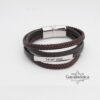 Braided Leather Bracelet with Hebrew Engraving — additional view, handmade in Israel