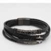 Personalized Braided Leather Bracelet for Men Engraved — main photo, handmade in Israel