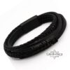 Personalized Braided Leather Bracelet for Men Engraved — alternate angle, handmade in Israel
