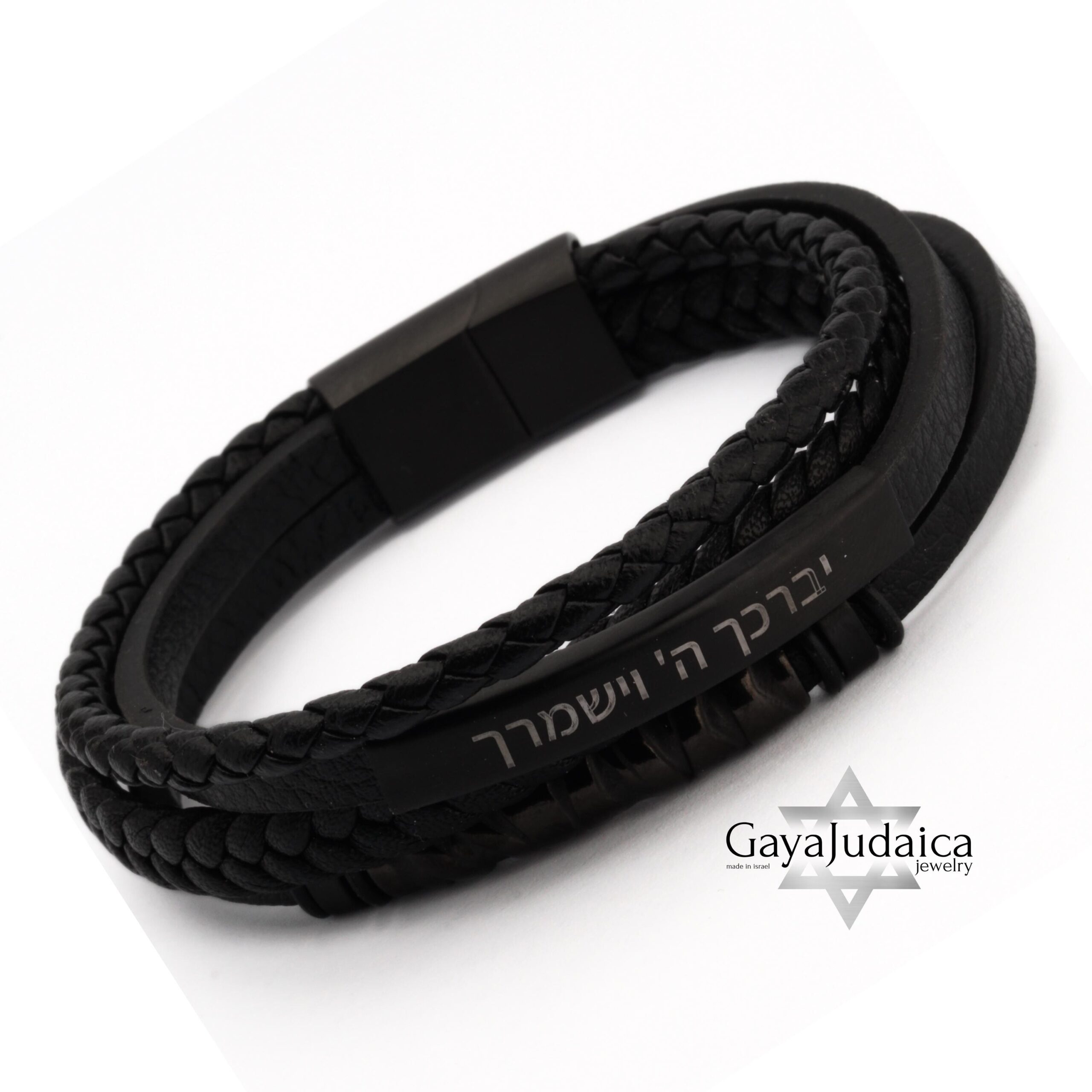 Personalized Braided Leather Bracelet for Men — Engraved Stainless Steel Cuff Personalized Braided Leather Bracelet for Men — Engraved Stainless Steel Cuff