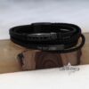 Personalized Braided Leather Bracelet for Men Engraved — additional view, handmade in Israel