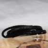 Personalized Braided Leather Bracelet for Men Engraved — additional angle, handmade in Israel