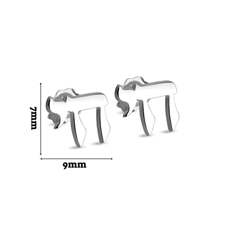 Hebrew Chai Stud Earrings — Sterling Silver, 24K Gold or Rose Gold