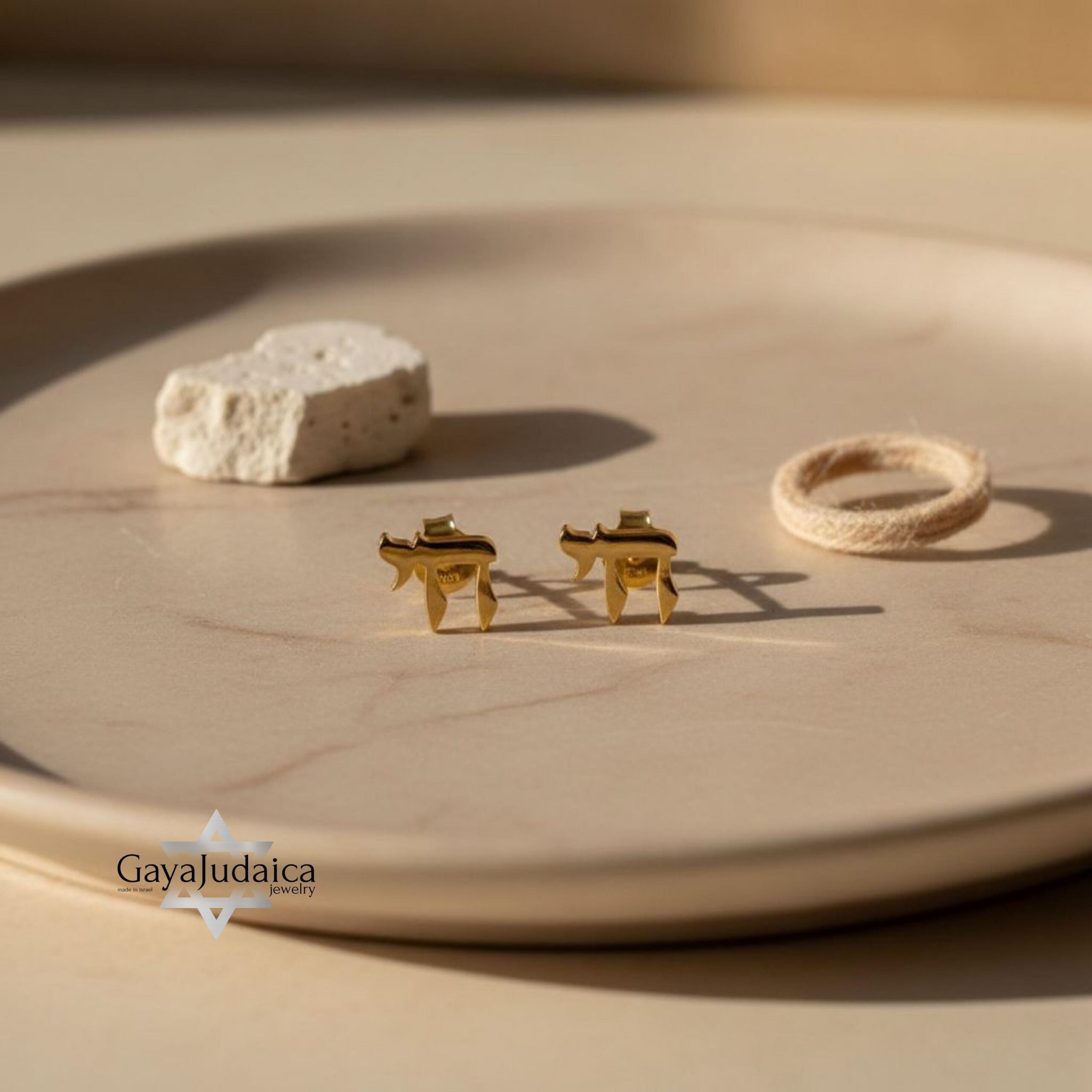 Hebrew Chai Stud Earrings — Sterling Silver, 24K Gold or Rose Gold Hebrew Chai Stud Earrings — Sterling Silver, 24K Gold or Rose Gold